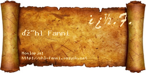 Öhl Fanni névjegykártya