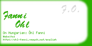 fanni ohl business card